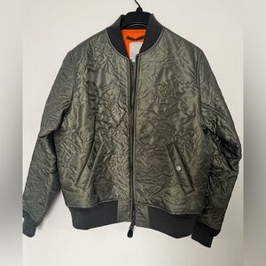 Alpha Industries Sage Green Quilted Bomber Jacket